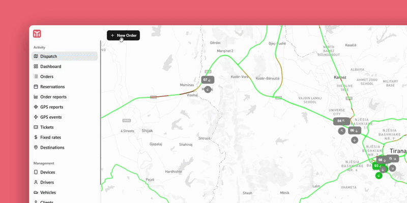 create order from dispatch