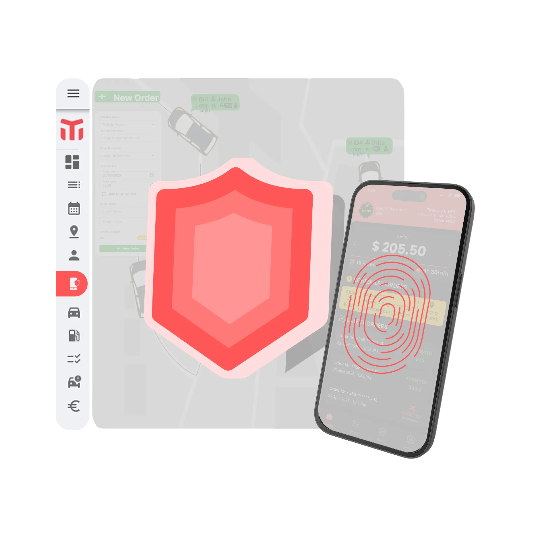 secured taxi dispatch platform